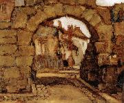 Grant Wood The Gate within The City walls oil painting picture wholesale